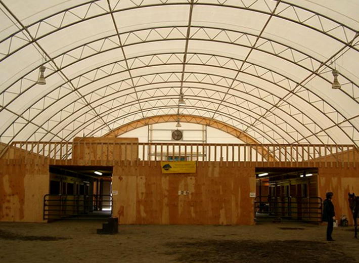 Patterson Creek riding arena inside showing mezzanine