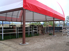 Fabric Structures - Fabric Buildings Pier and Steel Post Foundation