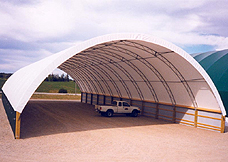 Fabric Structures - Fabric Buildings Wood Posts Foundation