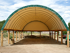 Fabric Structures - Fabric Buildings Wood Posts Foundation
